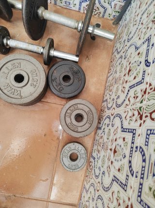 Juego de pesas y mancuernas