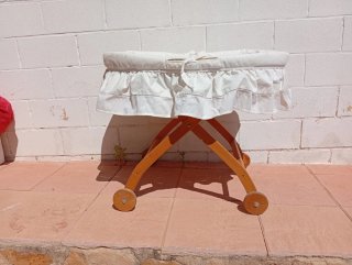 Cuna Moisés Vintage Mimbre y Madera