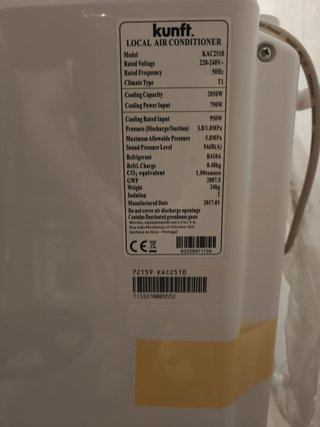 Aire acondicionado portátil KUNFT KAC2510
