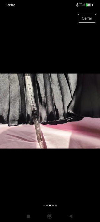 Falda Zara Plisada Negra Talla XS