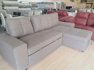 Sofá cama gris polipiel
