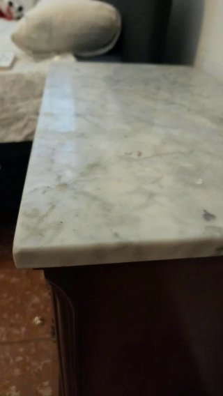 Mesita de noche vintage mármol y madera