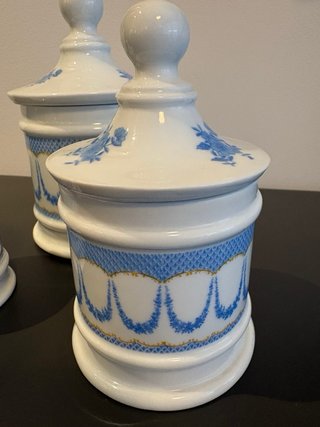 Juego vintage de 3 tarros de porcelana Guillen