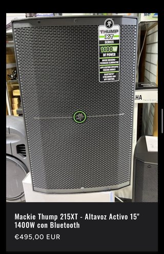 Mackie Thump 215XT Altavoz Activo 15