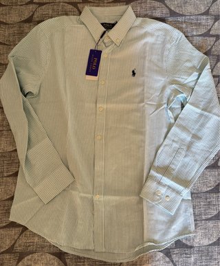 Camisa Polo Ralph Lauren Rayas Verde Talla M