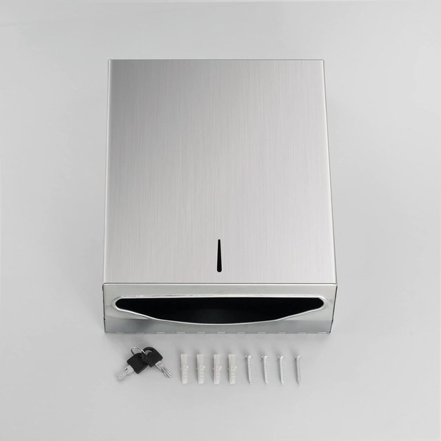 Dispensador Papel Metal Plateado