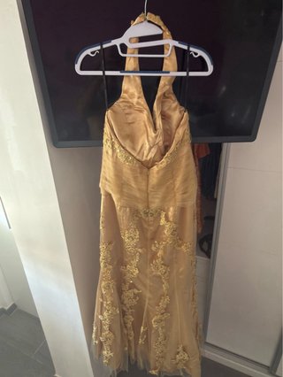 Vestido dorado pedrería L/XL