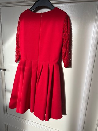 Vestito bambina rosso pizzo 6 anni
