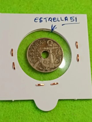 50 Centimos 1949 estrella 51..flechas invertidas..