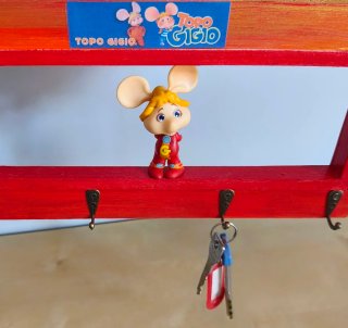 Quadro appendichiavi Diorama Topo Gigio in Legno