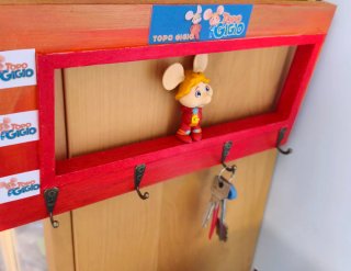 Quadro appendichiavi Diorama Topo Gigio in Legno