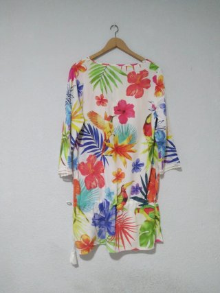 Blusón Desigual Estampado Tropical