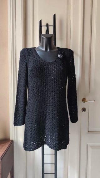 Copricostume vintage nero manica lunga