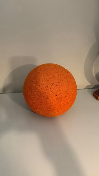 Lámpara artesanal flor beige y naranja