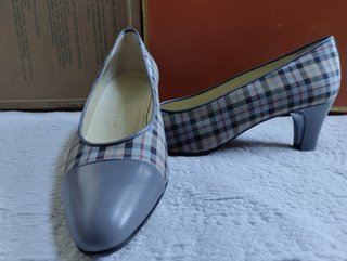 Zapatos Salón Tartan Gris Piel TARTANEL Nuevos