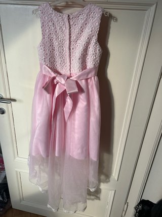 Vestito bambina rosa pizzo e tulle 5 anni