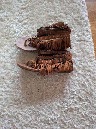 Sandalias Boho Marrones y Multicolor