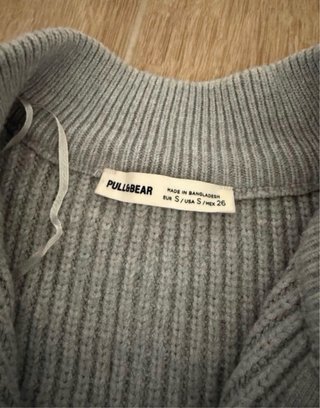 Chaqueta punto gris cremallera Pull&Bear