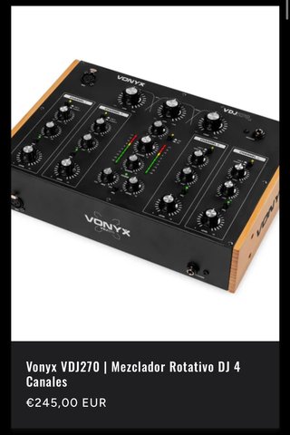 Vonyx VDJ270 Mezclador Rotativo DJ 4 Canales