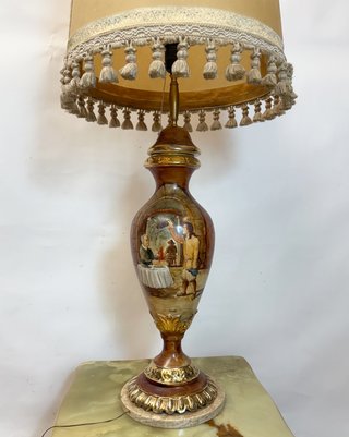 Lámpara de mesa porcelana y latón