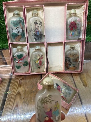 Set 8 Mini Bottiglie Tabacco Cinesi Dipinte