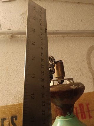 Lampadario vintage bianco e verde, lampada