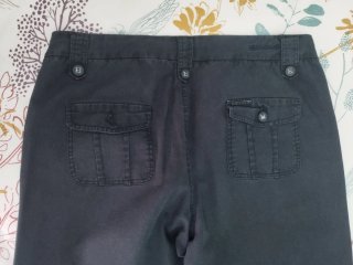 Pantalones de lino negros mujer