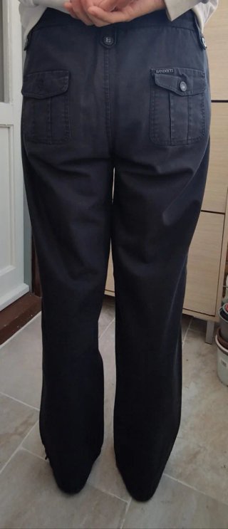 Pantalones de lino negros mujer