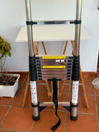 Escalera Telescópica Acero Inoxidable 4.4m
