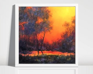 Quadro a olio di paesaggio