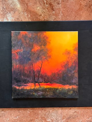 Quadro a olio di paesaggio