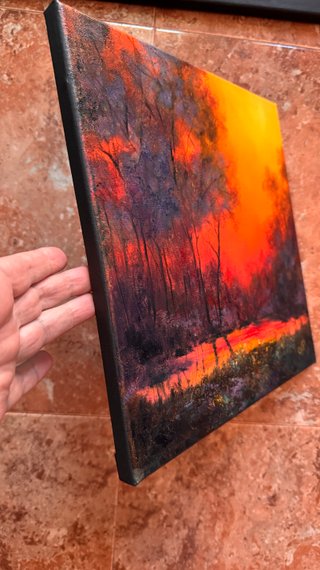 Quadro a olio di paesaggio