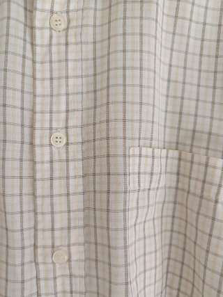Camisa hombre cuadros | Manga corta color beige