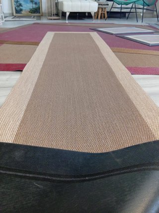 Alfombra 80 x 320 Pasillo  Trenzado Beige/Marrón