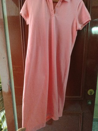 Vestido polo rosa manga corta Lands' End