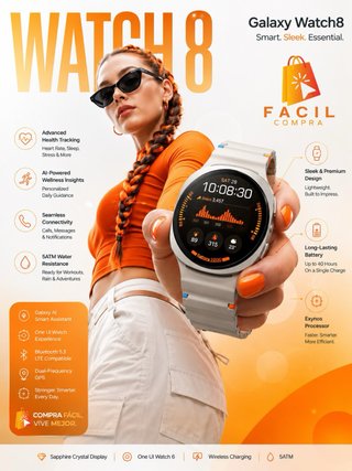 Samsung Galaxy Watch 8 Plata Nuevo