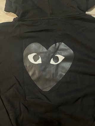 Felpa Comme des Garçons nera con cuore