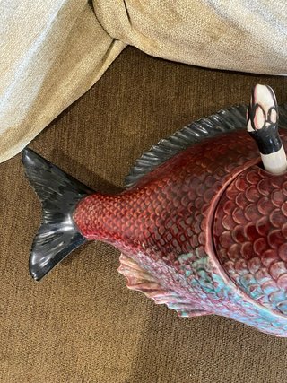 Terrina Peixe Bordallo Pinheiro Cerâmica
