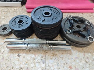 Kit de barras y discos de pesas