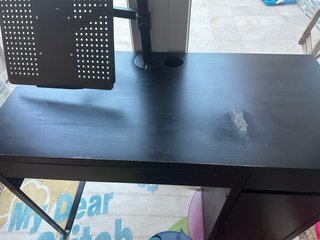 Escritorio Ikea Malm Negro con Soporte
