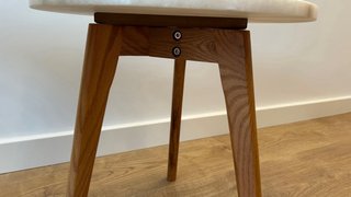 Juego mesas auxiliares mármol y madera