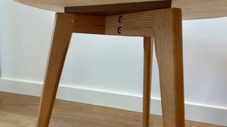 Juego mesas auxiliares mármol y madera