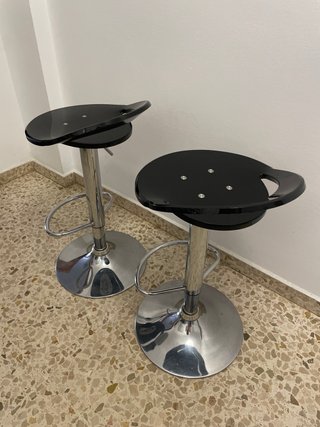 Bancos de Cocina Negros y Plateados