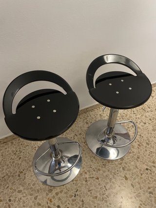 Bancos de Cocina Negros y Plateados