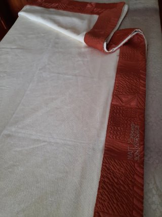 Copritavolo Versace Tela Arancione Bianco