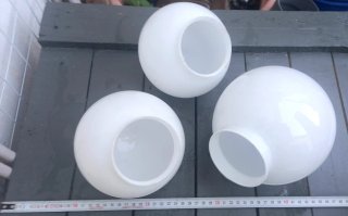 Juego 3 tulipas lámpara antiguas