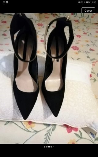 Zapatos de piel negros tacón alto