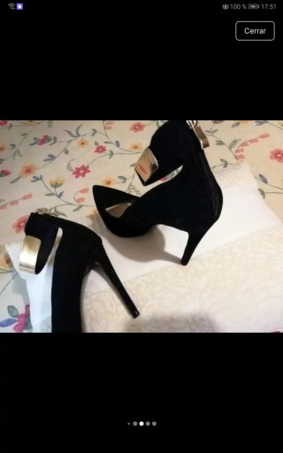Zapatos de piel negros tacón alto