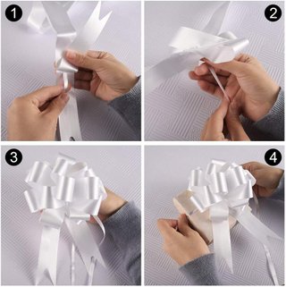 50 Lazos Blancos Autotensantes Satinados