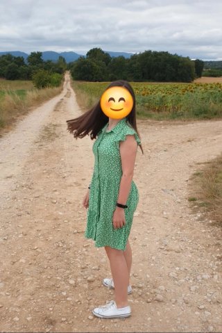 Vestido verde estampado floral